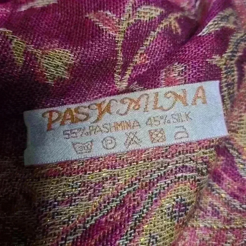 Pashima Reversible Scarf Wine&Gold - Picture 4 of 6